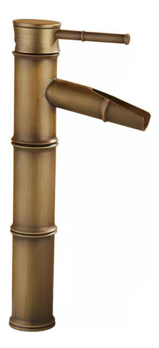 Grifo Mezclador Alto Diseño De Bambú Color Dorado Antiguo
