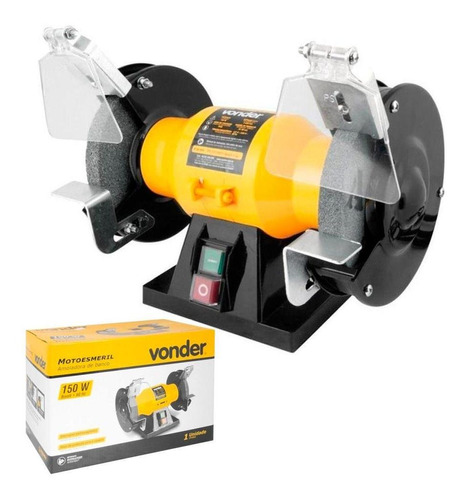 Motoesmeril Lixadeira De Bancada 150w Bivolt Vonder Cor Amarelo Frequência 60 Hz 110v/220v