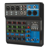 Mezclador De Audio Dj Mini, 5 Canales Con Bluetooth Usb