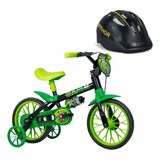 Bicicleta Infantil Aro 12 Black 12 E Capacete Preto - Nathor