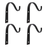 Wrought Iron Hooks Set Of 4 Hangers Hanging Wall Bracke...