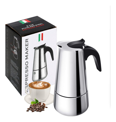 Cafeteras Italianas Café Expresso Moka Acero Estufas 2 Tazas