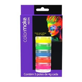 Tinta Facial Colormake Neon Fluor 5 Cores Maquiagem Carnaval