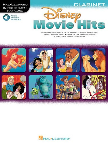Libro De Partituras Para Clarinete Disney Movie Hits