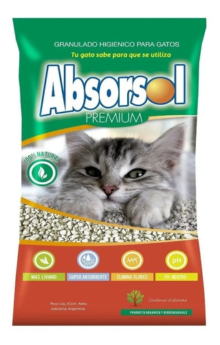 Absorsol Piedras Sanitarias Gato 3,6 Kg Envío Rápido Nuska