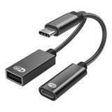 Adaptador Usb C Otg Con Carga Rápida Pd 60w 2 En 1 Usb-c