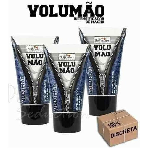 Kit 3 Lubrificante Volumão Cresce Penis Excitante Casal 25ml