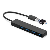 Splitter Hub 4 Puertos Usb 2.0 + Adaptador Otg