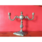 Antiguo Candelabro De Bronce Trabajado