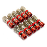 10 Conectore Digicon Rojo Rg59 A Compresion P/ Cable Coaxil