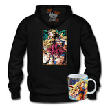 Poleron Con Cierre + Taza, Goku Transformaciones, Dragon Ball, Dios, Saiyajin, Xxxl