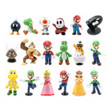 18pcs Super Mario Bros 1nd Generation Figura Modelo Juguete 