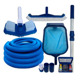 Kit Limpeza Pooltec Com Aspirador 6 Metros Mangueira + Cabo