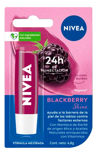 Nivea Protector Labial Blackberry Shine Bálsamo Local 