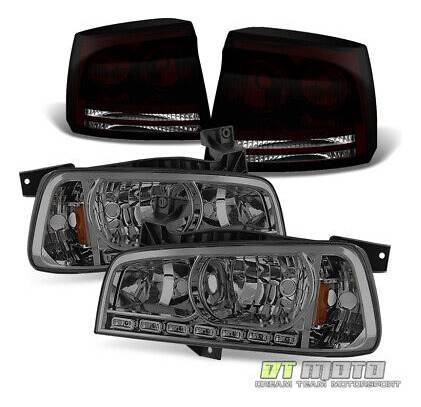 2006-2008 Dodge Charger Led Headlights W/corner+blk Tint Yyk