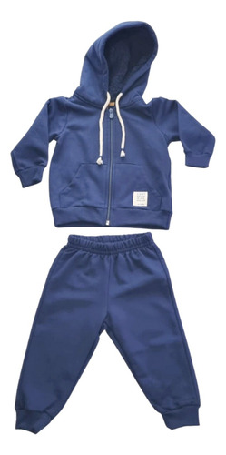 Conjunto Moletom Azul Infantil Menino Jaqueta/capuz E Calça 