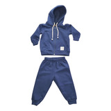 Conjunto Moletom Azul Infantil Menino Jaqueta/capuz E Calça 