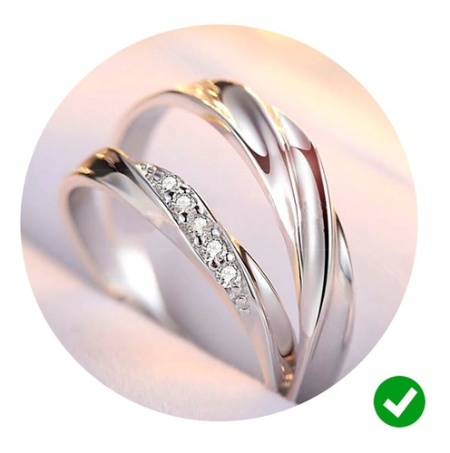 Anillos Pareja Trenzado Ajustable Compromiso Boda + Estuches