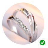 Anillos Pareja Trenzado Ajustable Compromiso Boda + Estuches