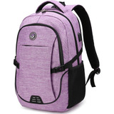 Mochila De Viaje C/puerto Usb Impermeable Anti-robo Purpuura