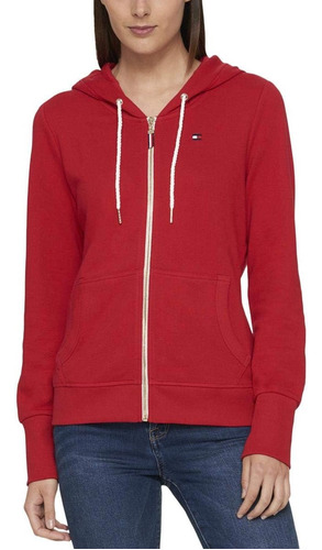 Sudadera Tommy Hilfiger Original Casual Rojo Mujer Logo