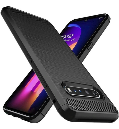 Funda Tpu Fibra Carbono Rugged Para LG V60 Thinq