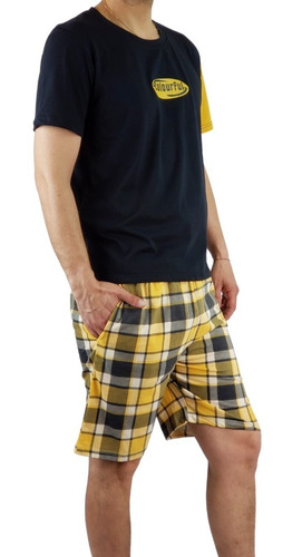 Pijama Hombre. Delgado. Short Y Polera. 180