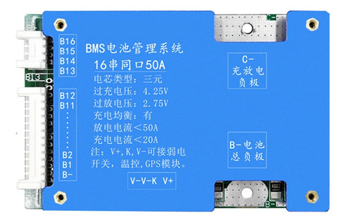 Placa De Proteção 16s 60v 50a Bateria De Lítio Ternária Bms