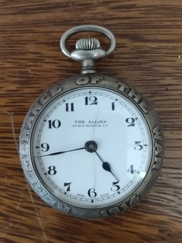 Reloj De Bolsillo Primer Guerra Jura Watch Funcionando