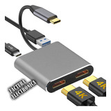 Usb C Hub Multipuerto Adaptador Doble Hdmi Windows Macbook