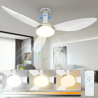 Ventilador De Teto Fansvento 91.4cm Com Controle Remoto Com Luz, 3 Pás, 6 Velocidades, 3cct, Soquete E27, Pás Em Absfunção Memória, Temporizador, Silencioso, Rápida Instalação Para Quarto E Sala | Parcelamento sem juros