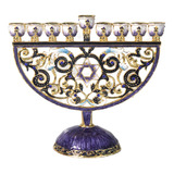 Candelabros De Menorah Pintados A Mano 9 Ramas Candelabro