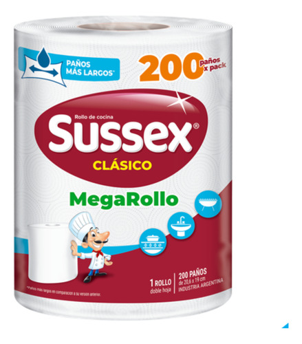 Sussex Rollo De Cocina Familiar 200 Paños