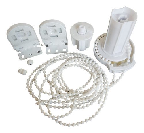 Kit/peças Para Cortina Persiana Rolo Tubo 38mm Corrente 5 Mt Cor Branco