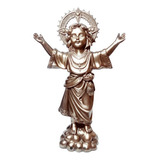 Divino Niño Jesús Figura En Terminado Bronce 30 Cm Color Dorado