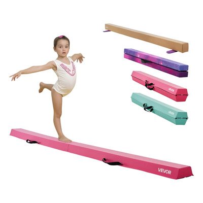 Viga De Equilibrio De Piso Ajustable 8ft Gimnasia Rosa