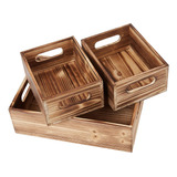 Juego De 3 Cajas De Madera Apilables Decorativas De Madera .