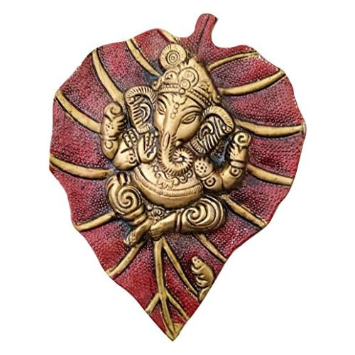 Metal Lord Ganesha Hoja, Artículo Colgar Pared Decorac...
