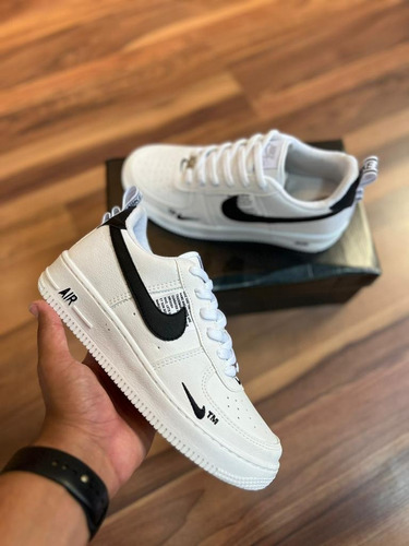 Tenis Air Force 1 Tm Branco Couro Original Moda Basquete