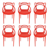 Cadeira Allegra Kit Com 6 Estrutura Da Cadeira Vermelho