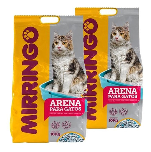 2 Arena Para Gatos Mirringo  X 10 Kilos 