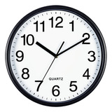 Reloj De Pared Negro Bernhard Products, Grande Y Silencioso