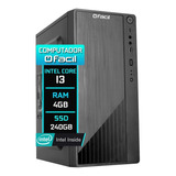 Computador Fácil H61 Intel Core I3 2ª 4gb Ssd 240gb