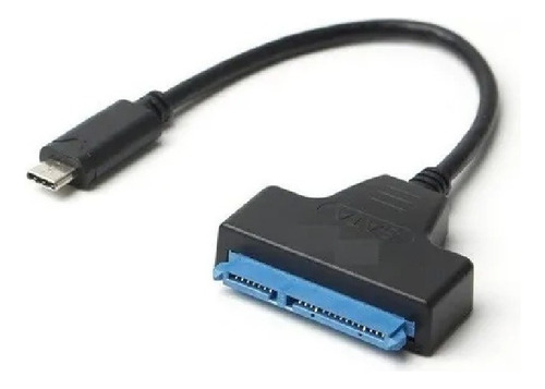 Cable Adaptador Usb Tipo C A Sata Disco 2.5 Hdd Ssd Notebook Color Negro