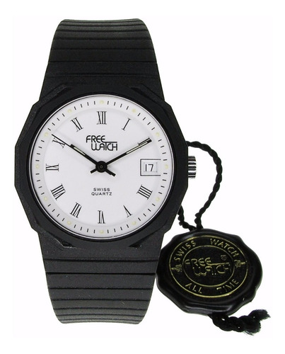 Reloj Free Watch Mod 804 Ro. Bisel Negro - Swiss Made