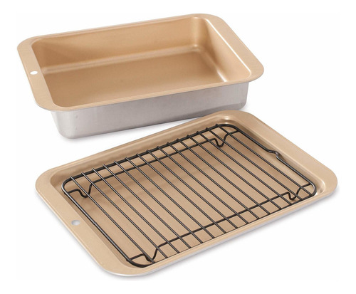 Nordic Ware Plancha Compacta Para Horno Dorado Metálico