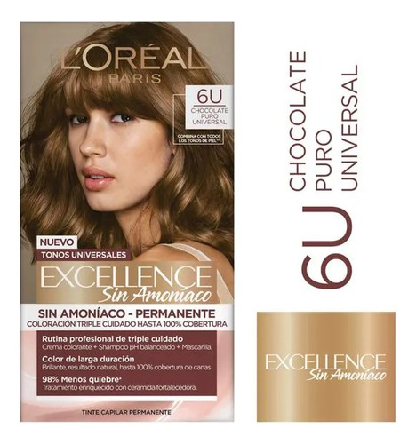  L'oréal Excellence Coloracion Triple Cuidado Sin Amoníaco Rubio Claro Universal 8u