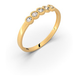 Anillo Cintillo Elaborado En Oro 18k Circón