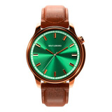 Reloj Bratleboro Mujer Café, Cobre Y Verde Elegante Casual