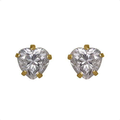 Aretes | Broqueles Oro 14k Corazón Diamante Moissanita 1.0ct
